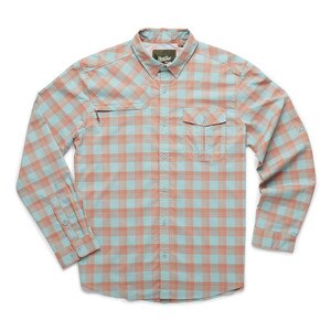 Howler Brothers Matagorda Longsleeve Shirt Men's in River Plaid Coral